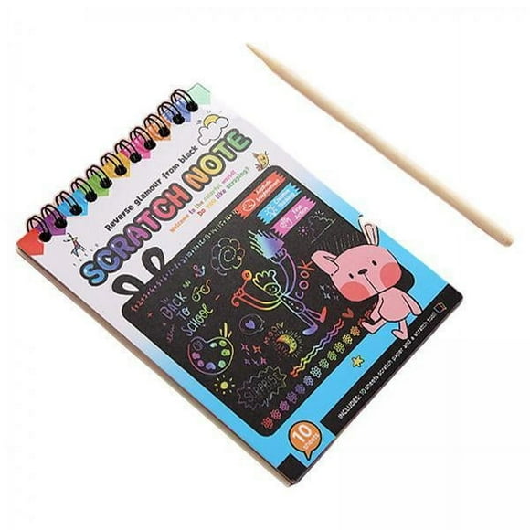 5 Cuadernos De Papel Para Rascar, Regalo Creativo Con Bolígrafo, Pintar Y , Juego De Juguete Para Niños, Color Azul