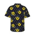 thumbnail image 3 of Balery Sunflowers Print Men's Hawaiian Shirts Short Sleeve Beach Shirt Relaxed Fit Vacation Button Down Shirts-3X-Large, 3 of 9