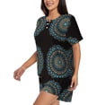 thumbnail image 2 of Kdxio Mandala Print Pajamas Sets for Women Short-Sleeved Pjs with Lounge Shorts Two Piece Sleepwear S-4XL, 2 of 5