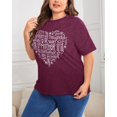 thumbnail image 5 of XCHQRTI Cute Love Women Plus Tshirt Graphic Short Sleeve Shirt Valentine's Day Tees, 5 of 7