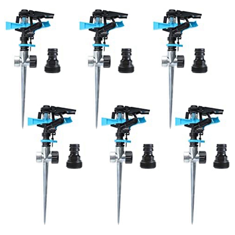 Pulsating Impact Sprinkler with 3/4Inch Hose Male Adapters Adjustable Pulsating Sprinkler for