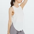 thumbnail image 5 of CAIXIA Racer Back Tank Tops Womens Sleeveless Cropped Tank Tops Crewneck T-Shirt Running Yoga Active Shirts Oversized Racerback Breathable Tee,White, 5 of 8