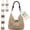 BEIGE, variant on Crochet Bags for Women Straw Purses and Handbags Hobo Handmade Flower Tote Bag Beach Coastal Macrame Woven Large