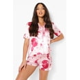thumbnail image 2 of Womens Satin Short Pajamas Set - Sleepwear Button Down Two-piece Pj Sets Flannel Loungewear, 2 of 6
