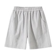 thumbnail image 2 of ATOGUTA Girls Running Shorts Lightweight Running Shorts for Teen Girls Kids Sports Active Short with Pocket and Elastic Size 4T-16, Gray, 2 of 6