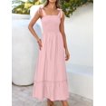 thumbnail image 2 of Vestido ZESICA boho de verano con volantes, largo maxi, rosa, XS, 2 of 8