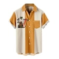 thumbnail image 1 of Playeras Y Camisas Para Hombre Camisa de manga corta con solapa y hebilla de bolsillo con impresión digital 3D para hombre (Yellow, XL), 1 of 4