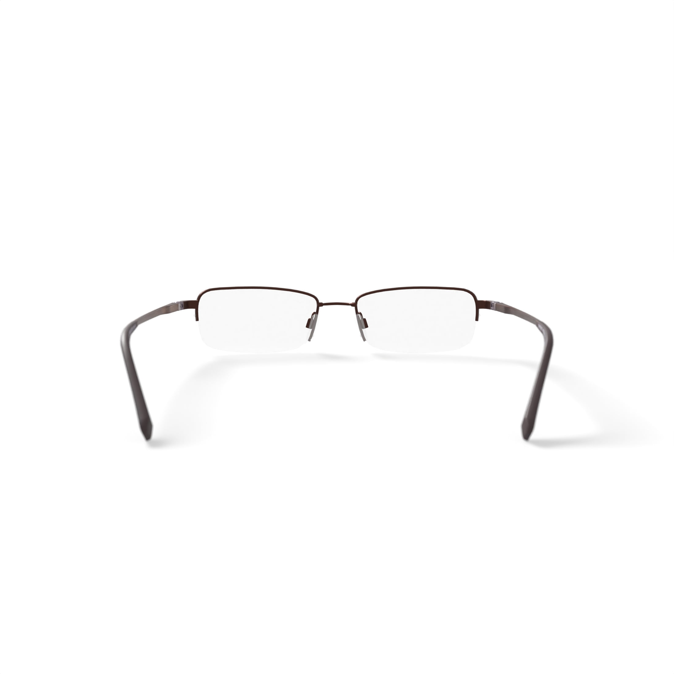 EasyTwist TurboFlex Men's Semi-Rimless Eyeglasses, ET869, Brown, 53-18-135, with Case