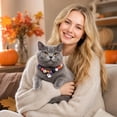 thumbnail image 4 of Pet Halloween Collar, Halloween Dog Collar, Beaded Dog Collar, Collar for Small Dogs, 12 Inch L Size Stretchy String Design with Cute Ghost Charm, Spooky Colorful Printed Round, 4 of 6