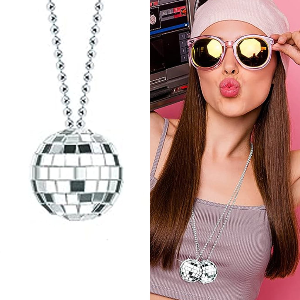 Mirror ball necklace deals