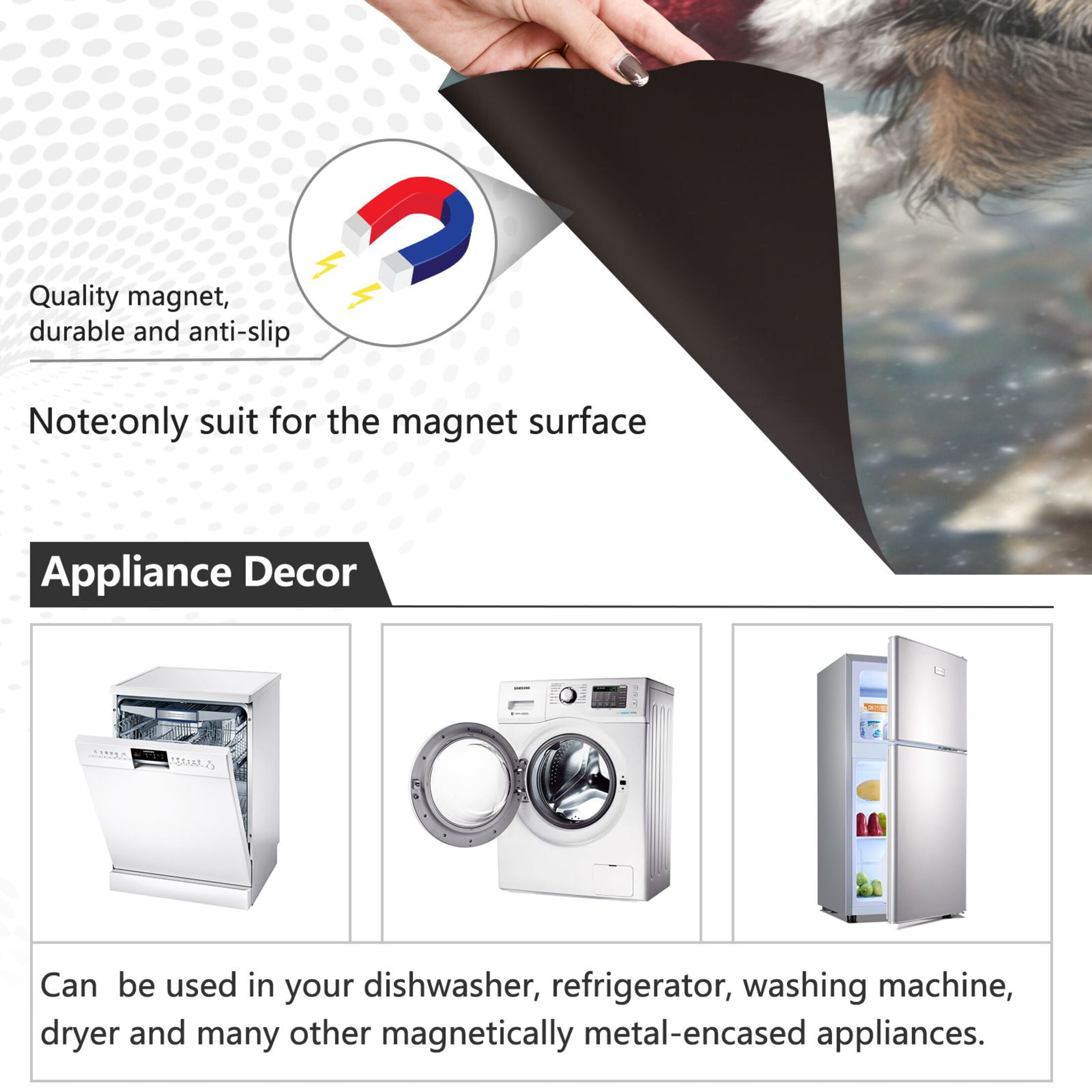 Dishwasher Sticker Magnetic Dishwasher Sticker Magnetic Decorative Sticker Refrigerator Sticker Dishwasher Decorative Stickers Cute Christmas Black Dog