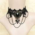 thumbnail image 2 of UDIYO Women Retro Gothic Black Chokers Lace Hollow Chain Collar Fashion Necklace, 2 of 4