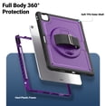 thumbnail image 2 of ELEHOLD Case for Apple iPad Air 13 (2024),Soft TPU Rugged Durable Case with 360° Rotating Hand Strap & Foldable Hidden Stand & Pencil Holder,Purple, 2 of 12