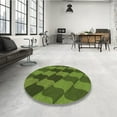 thumbnail image 3 of Ahgly Company Indoor Round Patterned Dark Forest Green Area Rugs, 7' Round, 3 of 6