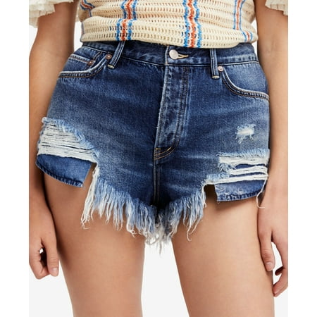Free People Womens Loving Good Vibrations Casual Denim Shorts indigomirage 31