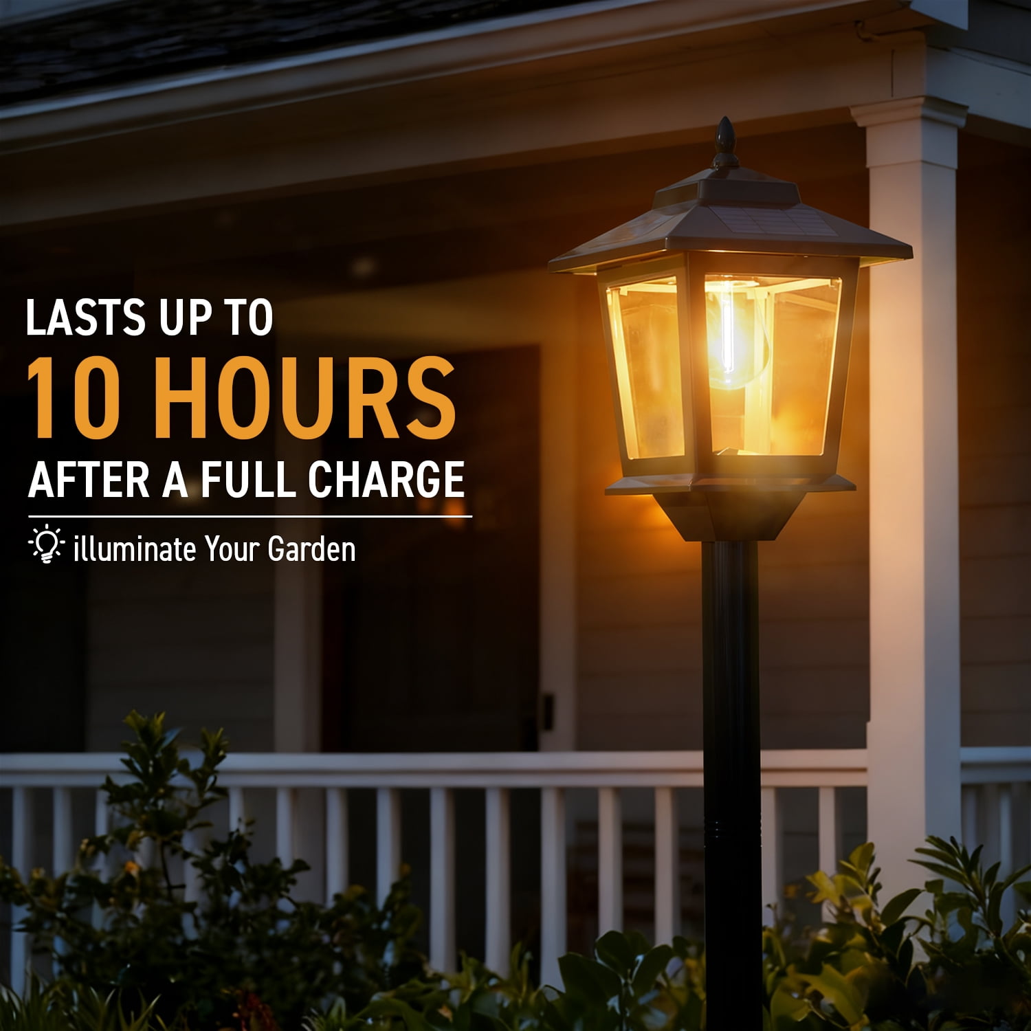 Outdoor Solar Post Lights, 2-Pack 63" Dusk to Dawn Solar Lamp Posts, Waterproof Floor Lamps, Warm White Pole Lights for Patio with Replaceable Bulb