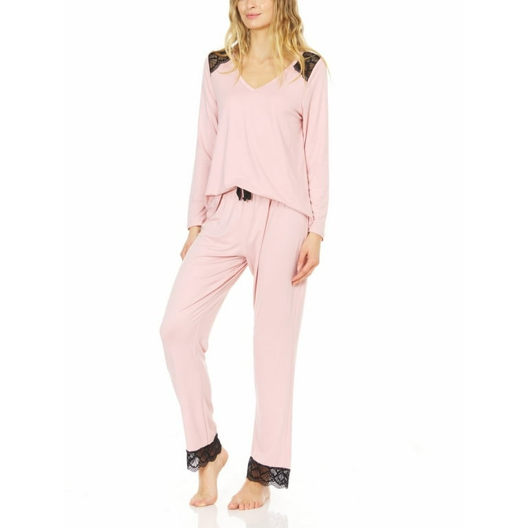 Laundry by Shelli Segal Womens Yummy Jersey Pajama Set Long