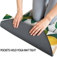 thumbnail image 3 of Yellow Lemon Fruit Flowers White Pattern Hot Yoga Mat Towel Non Slip for Hot Yoga - Quick-Drying Yoga Mat Cover with 4 Corner Pockets with Travel Bag - Hot Yoga Towel Non Slip 70"x26", 3 of 6