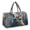 Grunge Blue Leopard, variant on Spaltter Jamaican Flag Print Quilted Duffel Bags for Women Men Weekender Bag with Zipper Pockets Lightweight Overnight Luggage Gym Bags for Workout