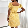 thumbnail image 4 of Pompotops Robe Longue Décontractée pour Femmes, Imprimé Fleurs, Sexy, Col en V, Ceinture, Manches Courtes, Dos Nu, 4 of 6