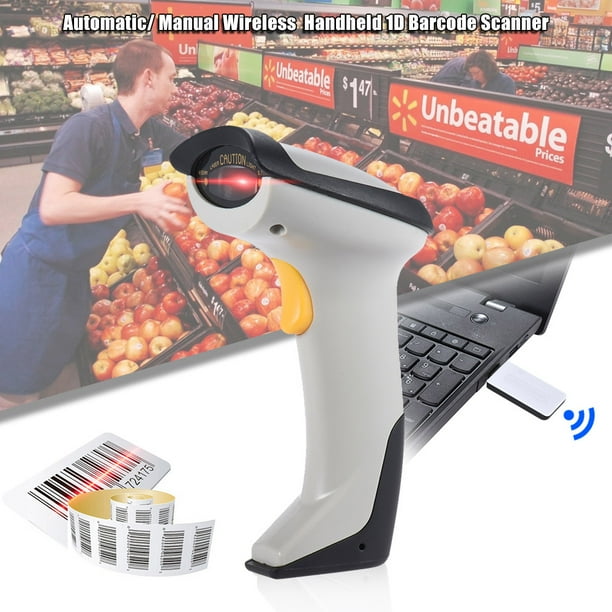 Automatic/ Manual 2.4G Wireless Handheld 1D Barcode Scanner Reader