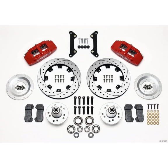 Wilwood Dynapro 6 Front Hub Kit 12.19in Drilled Red 70-78 Camaro
