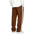 thumbnail image 6 of Mens Casual Athletic Straight Leg Trousers Side Color Block Stripe Drawstring Elastic Waist Sweatpants With Pockets 3XL, 6 of 9
