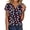#018-Red, variant on Craaazy Women's Floral Prints Spring Summer Beach Vacation Casual V-neck Short Sleeve T Shirts Gifts