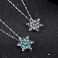 thumbnail image 4 of Snowflake Necklace Women Pendant Inlaid Rhinestone Clavicle Chain (Light Blue, 1pc), 4 of 4