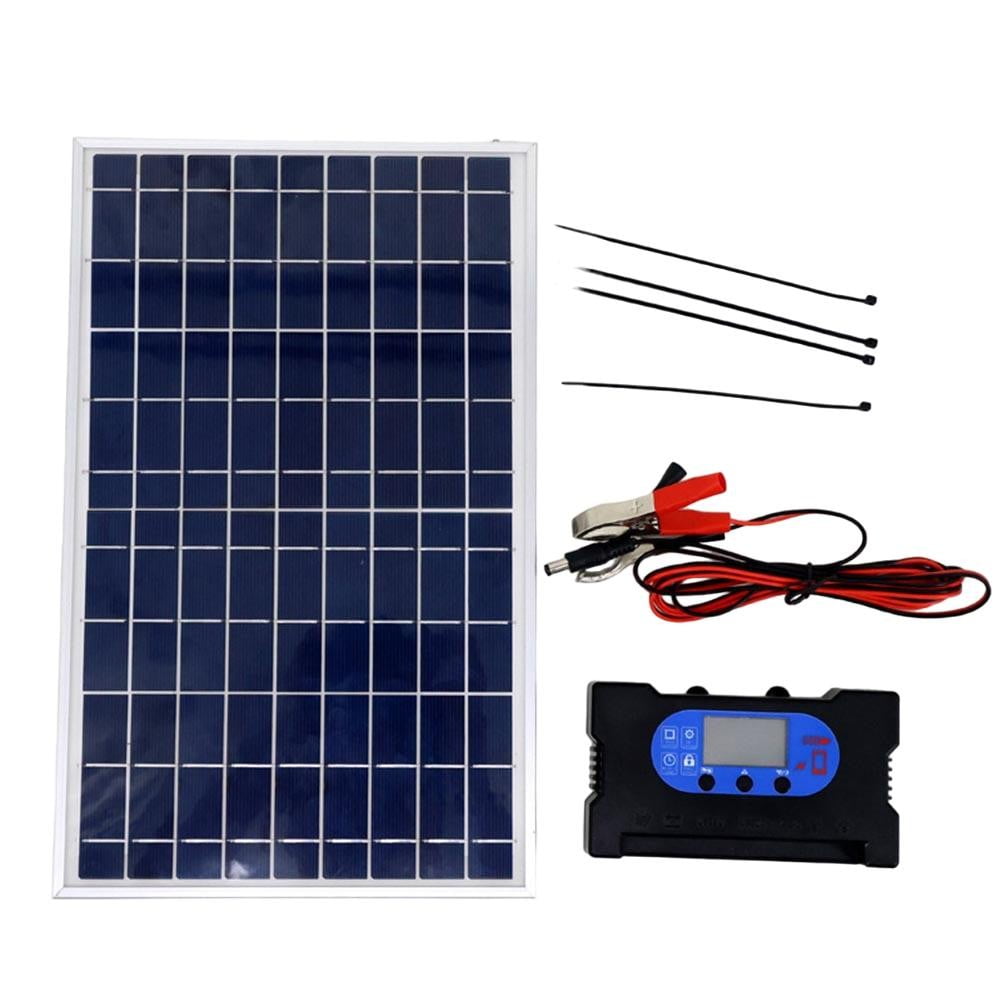 10W 12V/18V Solar Panel Kit With Controller And Crocodile Clip Ip65 Waterproof 10A Controller Smile Home