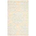 thumbnail image 4 of SAFAVIEH Bella Glenna Medallion Floral Wool Area Rug, Beige/Turquoise, 4' x 6', 4 of 10
