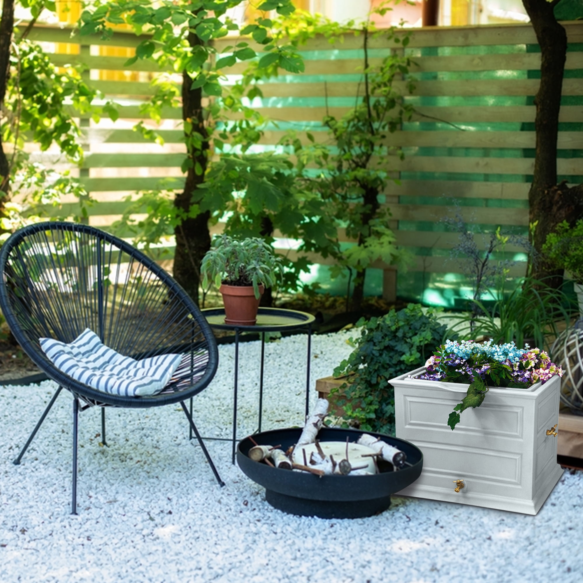 Good Ideas Savannah Elevated Garden Rain Saver - Cool Gray