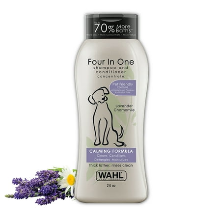 Wahl 4-in-1 Calming Formula Dog Shampoo and Conditioner, Lavender Chamomile Scent - 24oz. - 820000T