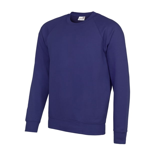 AWDis Academy - Sudadera con mangas Raglan y cuello redondo para hombre caballero (Púrpura)