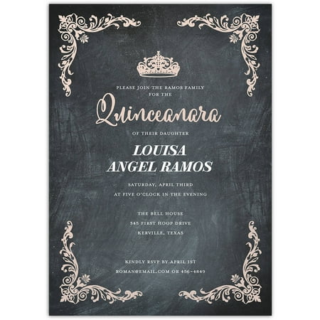 - Quinceanara Crown Birthday Quinceanara Invitation