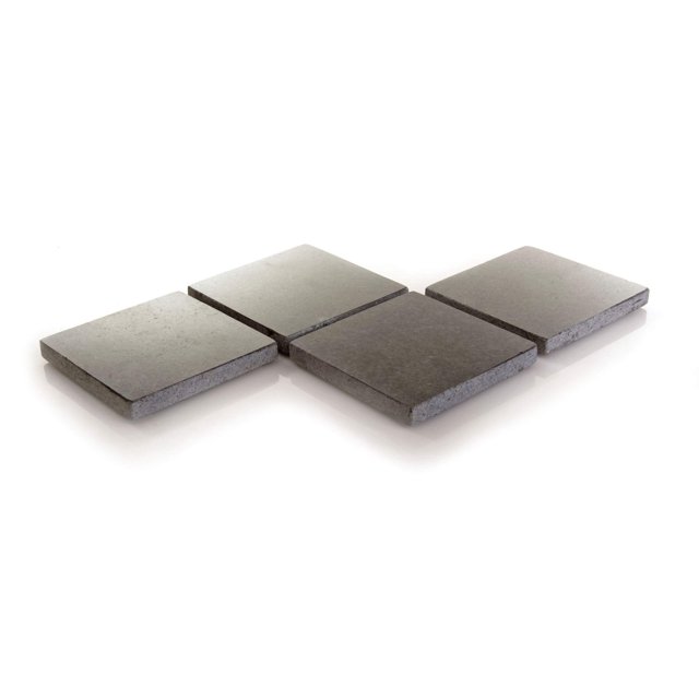 Kozy Kitchen Coaster Set, Premium Granite Coasters, Double-Polished Multi-Functional Drink Coasters, 100% Natural Granite Stone (6, Black Granite - Square)