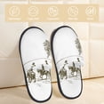 thumbnail image 2 of Fotbe Cowboys Riding A Horse Near A Tree Pantuflas Peludas para Mujer con Estampado, Zapatillas de Peluche, Zapatos de Invierno para Casa, Uso Interior y Exterior-Large, 2 of 8