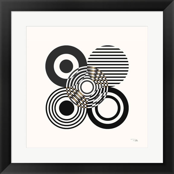 Great Art Now Deco Retro black II by Pela, Framed Wall Art, 19.5W x 19.5H