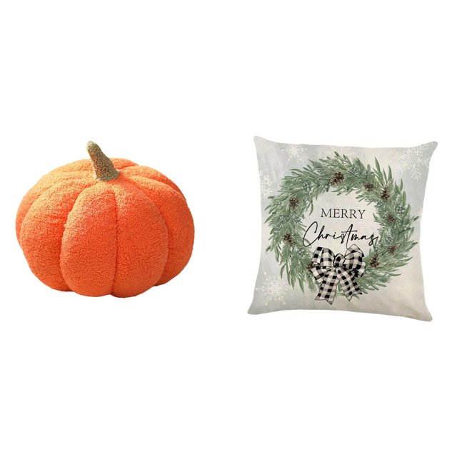 Almohadas de calabaza de Halloween,Almohadas de calabaza de Halloween Decoración del hogar Suave,Cojines de calabaza para Halloween,peluches,sofá,Funda de almohada,Funda de almohada navideña