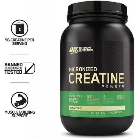 Optimum Nutrition, Micronized Creatine Powder, Unflavored, 4.41 lb, 400 Servings