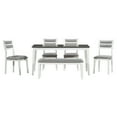 thumbnail image 5 of Bellemave Dining Table Set for 6, Includes Dining Table, 4 Upholstered Chairs & Bench, Wooden Classic and Traditional Style Dining Set for Living Room（White）, 5 of 9