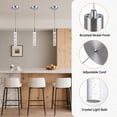 thumbnail image 4 of Paquete de 3 lámparas colgantes Esfos Kitchen Island con burbuja de cristal, 4 of 9