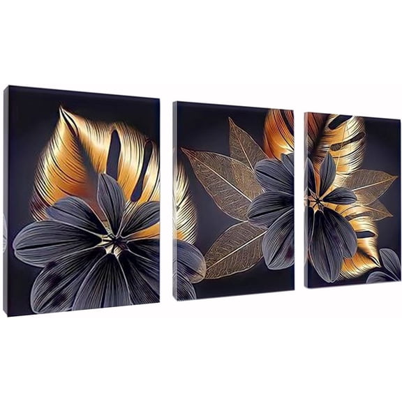YALKIN 3Pcs Abstract Flower 5D Diamond Painting Kits for Adults Kids Beginners DIY Full Round Drill Paint by Diamonds Kits for Home Wall Decor 11.8x15.7in