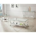 thumbnail image 3 of Bowery Hill Glass and Metal Chrome End Table Square 22" Unassembled, 3 of 3