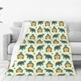 thumbnail image 4 of Salouo Cartoon Turtles Print Bed Blankets,Flannel Blanket Comfortable Air Conditioning Blanket Lightweight Blanket for Sofa Bed Travel & Couch -50"x40", 4 of 8