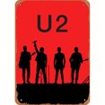 thumbnail image 2 of Placa Metal Vintage Banda U2 Pintura Hierro Rectangular Arte Pared Del 20x30cm, 2 of 9