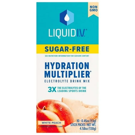 Liquid I.V. 10ct Sugar Free White Peach Carton (IP)