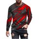 thumbnail image 2 of Blusas y camisas de manga larga con cuello redondo para hombre, blusa informal de manga larga con cuello redondo y estampado de rayas, blusa de poliéster para hombre, 2 of 5