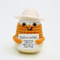 Handmade Crochet Life Potato Positive Gifts,Emotional Uplifting Support Cheer Up Knitted Small Pickle Potato for Women Men Birthday Easter Funny Cute Stocking Stuffers Christmas Graduation