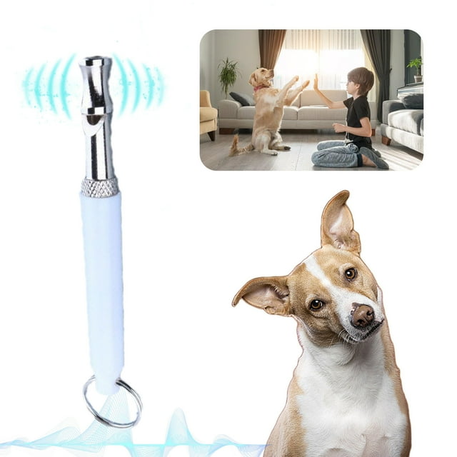 Cheapark Dog Training Whistle Adjustable Frequency Pet Obedience Tool With Lanyard Lightweight Portable OPP Packing White